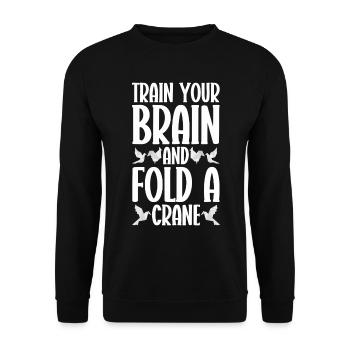 Origami Master Papier Falten Papierkranich Japan - Unisex Pullover - Schwarz - Vorne - Alina (178cm) & Michal (187cm)