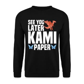 Origami Master Papier Falten Papierkranich Japan - Unisex Pullover - Schwarz - Vorne - Alina (178cm) & Michal (187cm)