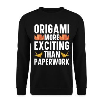 Origami Master Papier Falten Papierkranich Japan - Unisex Pullover - Schwarz - Vorne - Alina (178cm) & Michal (187cm)