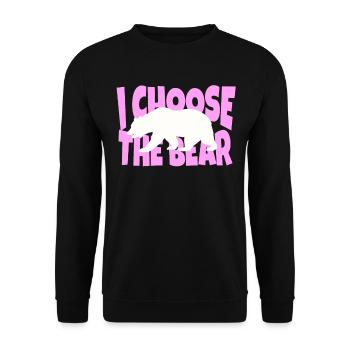 Je choisis l’ours dans les bois drôle femmes fille - Sweat-shirt Unisexe - noir - Devant - Alina (178cm) & Michal (187cm)