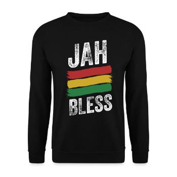 Jah Bless Rasta Flag Reggae Roots Jamaïque - Sweat-shirt Unisexe - noir - Devant - Alina (178cm) & Michal (187cm)