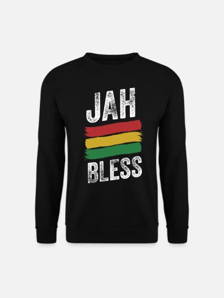 Jah Bless Rasta Flag Reggae Roots Jamaika - Unisex Pullover - Schwarz