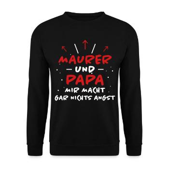 Maurer Spruch Baustelle Lustiges Maurer Geschenk - Unisex Pullover - Schwarz - Vorne - Alina (178cm) & Michal (187cm)