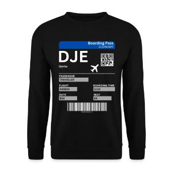 Djerba Boarding Pass Holiday Tunisia Idea - Unisex Sweatshirt - black - Front - Alina (178cm) & Michal (187cm)