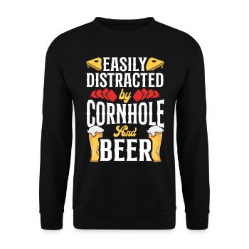 Cornhole Team Bean Bag Player - Unisex Pullover - Schwarz - Vorne - Alina (178cm) & Michal (187cm)