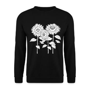 Gardening Hobby Gardener Sunflowers - Unisex Pullover - Schwarz - Vorne - Alina (178cm) & Michal (187cm)