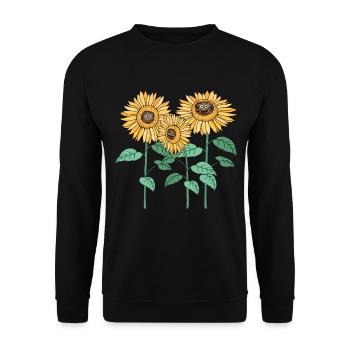 Gardening Plant Lover Sunflowers - Unisex Pullover - Schwarz - Vorne - Alina (178cm) & Michal (187cm)