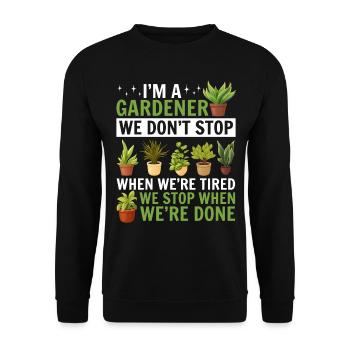 Paysagiste Jardinier Drôle de jardinage - Sweat-shirt Unisexe - noir - Devant - Alina (178cm) & Michal (187cm)