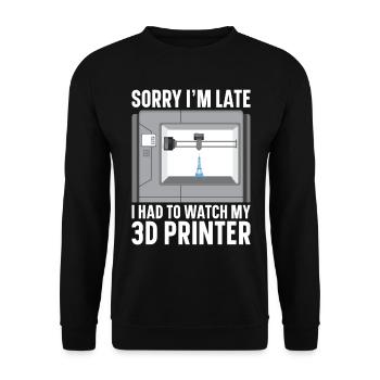 Filament d’imprimante 3D Impression 3D Impression 3D Imprimante 3D - Sweat-shirt Unisexe - noir - Devant - Alina (178cm) & Michal (187cm)