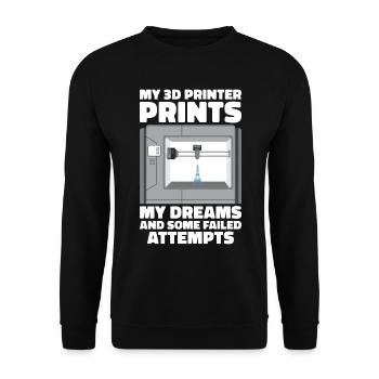 3D Printer Filament 3D Printing 3D Printing 3D Printer - Unisex Sweatshirt - black - Front - Alina (178cm) & Michal (187cm)