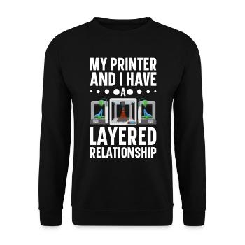 Filament d’imprimante 3D Impression 3D Impression 3D Imprimante 3D - Sweat-shirt Unisexe - noir - Devant - Alina (178cm) & Michal (187cm)