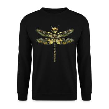 Libelle Dragonfly Bunte Flügel Süße Libellen - Unisex Pullover - Schwarz - Vorne - Alina (178cm) & Michal (187cm)
