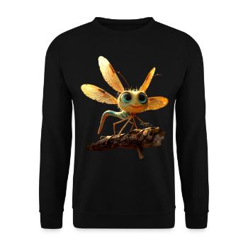 Libelle Dragonfly Bunte Flügel Süße Libellen - Unisex Pullover - Schwarz - Vorne - Alina (178cm) & Michal (187cm)