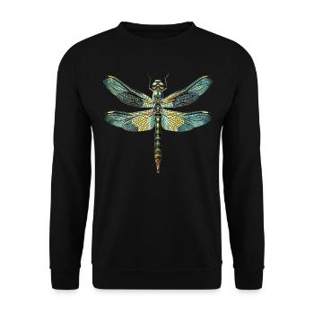 Libelle Dragonfly Bunte Flügel Süße Libellen - Unisex Pullover - Schwarz - Vorne - Alina (178cm) & Michal (187cm)