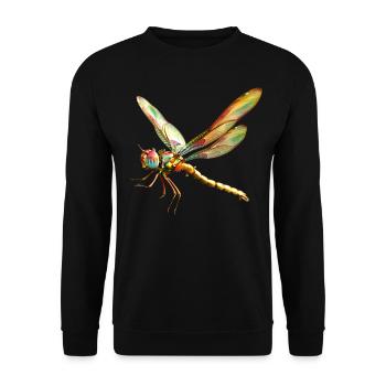 Libelle Dragonfly Bunte Flügel Süße Libellen - Unisex Pullover - Schwarz - Vorne - Alina (178cm) & Michal (187cm)