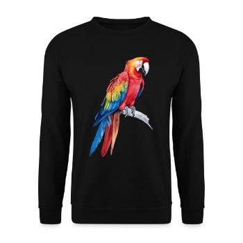 Watercolour Colorful Scarlet Macaw Parrot Bird - Unisex Sweatshirt - black - Front - Alina (178cm) & Michal (187cm)