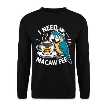 Funny Scarlet Macaw Parrot And Coffee Macawfee - Unisex Sweatshirt - black - Front - Alina (178cm) & Michal (187cm)