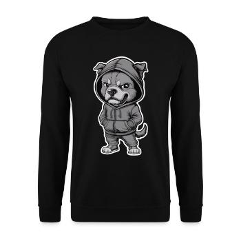 Cool dog in stylish hoodie - Unisex Sweatshirt - black - Front - Alina (178cm) & Michal (187cm)