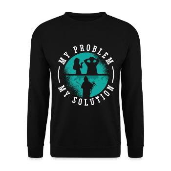 Agent de lutte antiparasitaire Mon problème Mon pictogramme Papa - Sweat-shirt Unisexe - noir - Devant - Alina (178cm) & Michal (187cm)