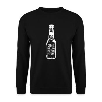Un million de bières s’il vous plaît Drôle de bière Dire Meme - Sweat-shirt Unisexe - noir - Devant - Alina (178cm) & Michal (187cm)