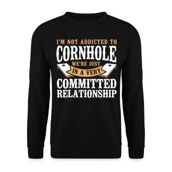 Cornhole Team Bean Bag Player - Unisex Pullover - Schwarz - Vorne - Alina (178cm) & Michal (187cm)