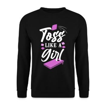Cornhole Team Bean Bag Player - Unisex Pullover - Schwarz - Vorne - Alina (178cm) & Michal (187cm)