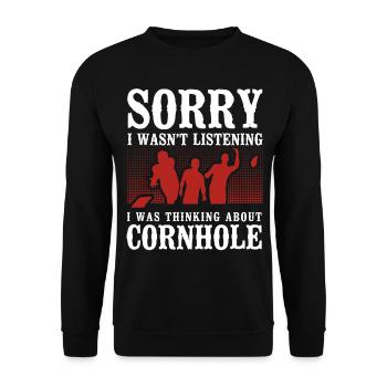 Joueur de sac de haricots de l’équipe Cornhole - Sweat-shirt Unisexe - noir - Devant - Alina (178cm) & Michal (187cm)