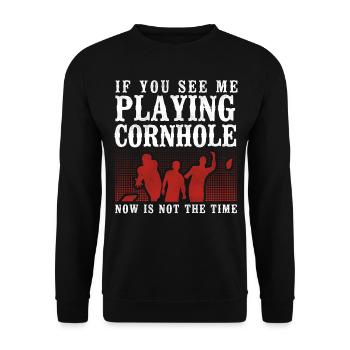 Joueur de sac de haricots de l’équipe Cornhole - Sweat-shirt Unisexe - noir - Devant - Alina (178cm) & Michal (187cm)