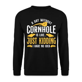 Joueur de sac de haricots de l’équipe Cornhole - Sweat-shirt Unisexe - noir - Devant - Alina (178cm) & Michal (187cm)