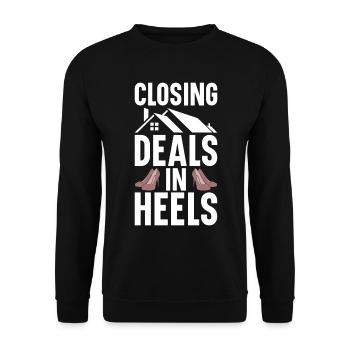 Real Estate Agent House Broker Real Estate Agent Real Estate - Unisex Sweatshirt - black - Front - Alina (178cm) & Michal (187cm)