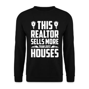 Agent immobilier Courtier immobilier Agent immobilier Agent immobilier - Sweat-shirt Unisexe - noir - Devant - Alina (178cm) & Michal (187cm)
