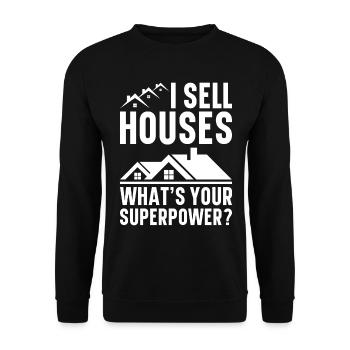 Agent immobilier Courtier immobilier Agent immobilier Agent immobilier - Sweat-shirt Unisexe - noir - Devant - Alina (178cm) & Michal (187cm)