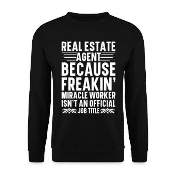Real Estate Agent House Broker Real Estate Agent Real Estate - Unisex Sweatshirt - black - Front - Alina (178cm) & Michal (187cm)
