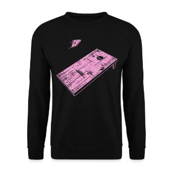 Cornhole Team Bean Bag Player - Unisex Pullover - Schwarz - Vorne - Alina (178cm) & Michal (187cm)