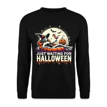 Magische Ferien: Hexe chillt - Unisex Pullover - Schwarz - Vorne - Alina (178cm) & Michal (187cm)