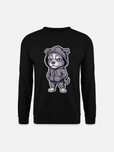 Chien cool en sweat à capuche élégant - Sweat-shirt Unisexe - noir