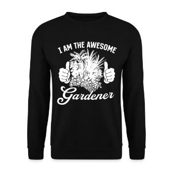 Hobby Gardener - I am the awesome gardener - Unisex Pullover - Schwarz - Vorne - Alina (178cm) & Michal (187cm)