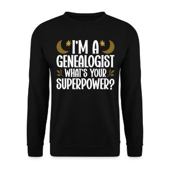 Généalogie Généalogies Généalogie Généalogie - Sweat-shirt Unisexe - noir - Devant - Alina (178cm) & Michal (187cm)