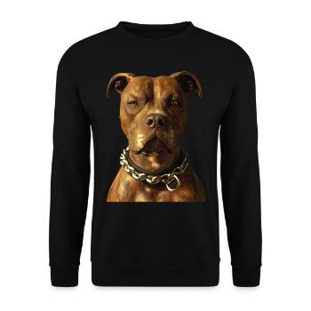 Pitbull Bulldog Pittie American Pitbull Terrier - Sweat-shirt Unisexe - noir - Devant - Alina (178cm) & Michal (187cm)