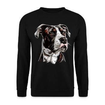 Pitbull Bulldog Pittie American Pitbull Terrier - Sweat-shirt Unisexe - noir - Devant - Alina (178cm) & Michal (187cm)