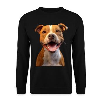Pitbull Bulldog Pittie American Pitbull Terrier - Sweat-shirt Unisexe - noir - Devant - Alina (178cm) & Michal (187cm)