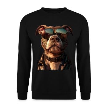 Pitbull Bulldog Pittie American Pitbull Terrier - Unisex Sweatshirt - black - Front - Alina (178cm) & Michal (187cm)