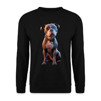 Pitbull Bulldog Pittie American Pitbull Terrier - Sweat-shirt Unisexe - noir - Devant - Alina (178cm) & Michal (187cm)