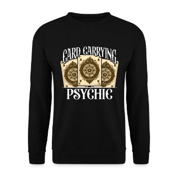 Tarot Reading Card Carrying Psychic Tarot Lover - Unisex Sweatshirt - black - Front - Alina (178cm) & Michal (187cm)