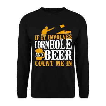 Joueur de sac de haricots de l’équipe Cornhole - Sweat-shirt Unisexe - noir - Devant - Alina (178cm) & Michal (187cm)