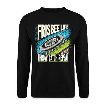 Frisbee Life - Lancer, attraper, répéter - Sweat-shirt Unisexe - noir - Devant - Alina (178cm) & Michal (187cm)