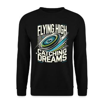 Flying High Catching Dreams - Frisbee Enthusiast - Unisex Sweatshirt - black - Front - Alina (178cm) & Michal (187cm)