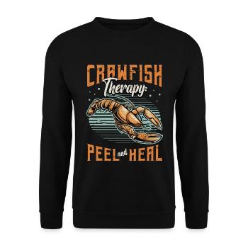 Crawfish Boil Crawfish Therapy Peel And Shellfish - Unisex Sweatshirt - black - Front - Alina (178cm) & Michal (187cm)