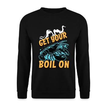 Crawfish Boil Get Your Boil On Seafood Crayfish - Unisex Sweatshirt - black - Front - Alina (178cm) & Michal (187cm)