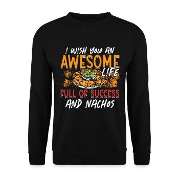 Nachos Je vous souhaite un super amateur de fromage nacho - Sweat-shirt Unisexe - noir - Devant - Alina (178cm) & Michal (187cm)